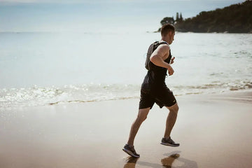 man running at the beach