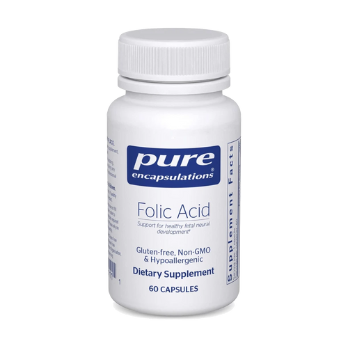Pure Encapsulations Folic Acid supplement bottle
