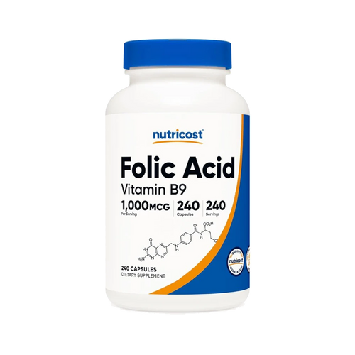 Nutricost Folic Acid supplement bottle