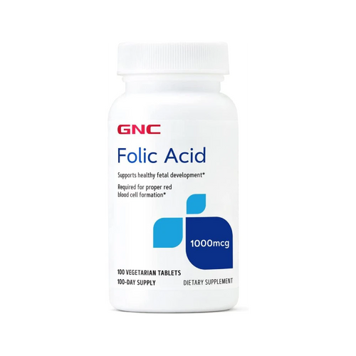 GNC Folic Acid supplement bottle