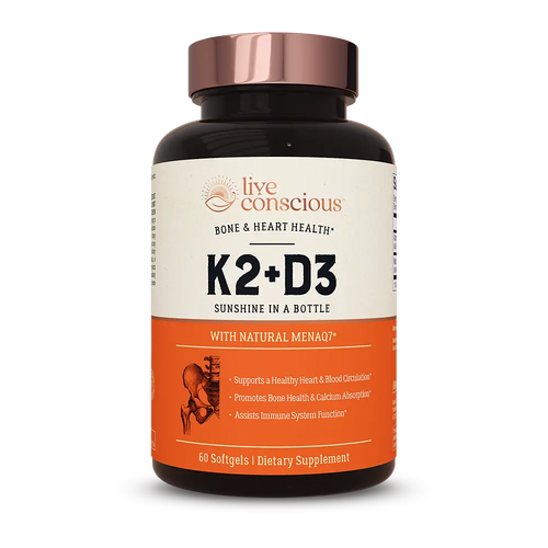 Live Conscious K2+D3 supplement bottle
