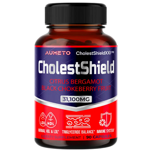 Aumeto's CholestShield supplement bottle