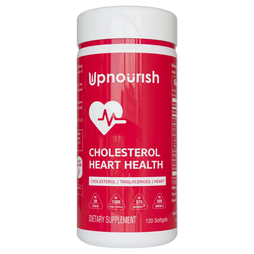 Upnourish Cholesterol Heart Health supplement bottle
